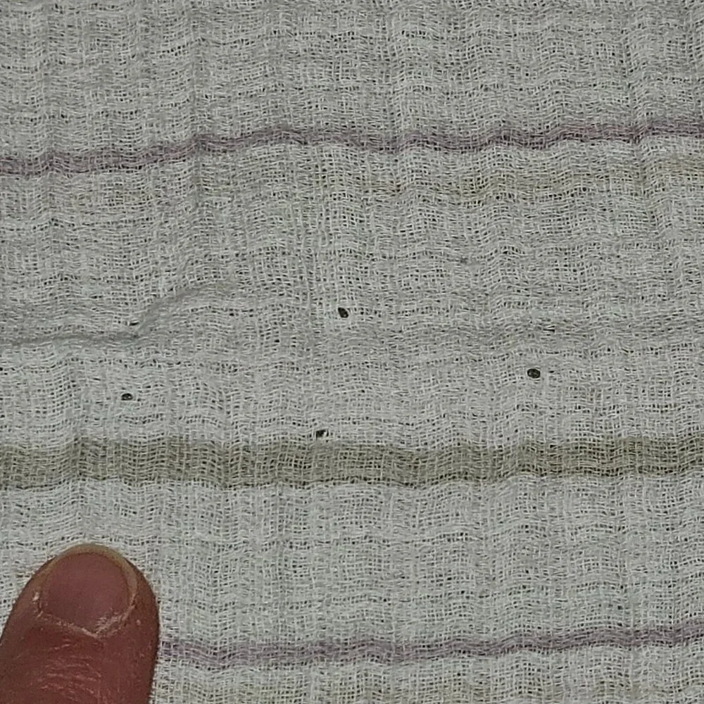 Aden & Anais White Purple Gray Stripe Muslin Cotton Swaddle Blanket Baby Lovey
